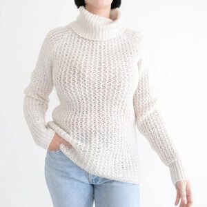 Riani Cream TurtleNeck 51% Merino Extra Fine Wool 49% Cotton Knit Sweater 8